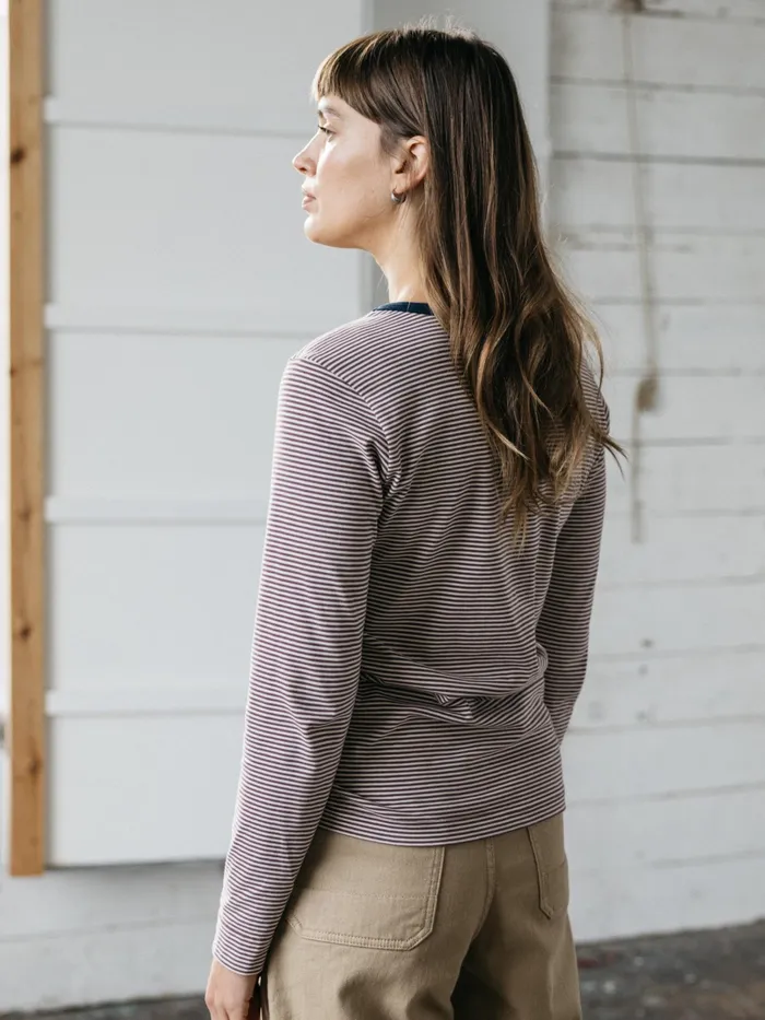 Finisterre Tops and TShirts Women Eldon Long Sleeve TShirt Figecru