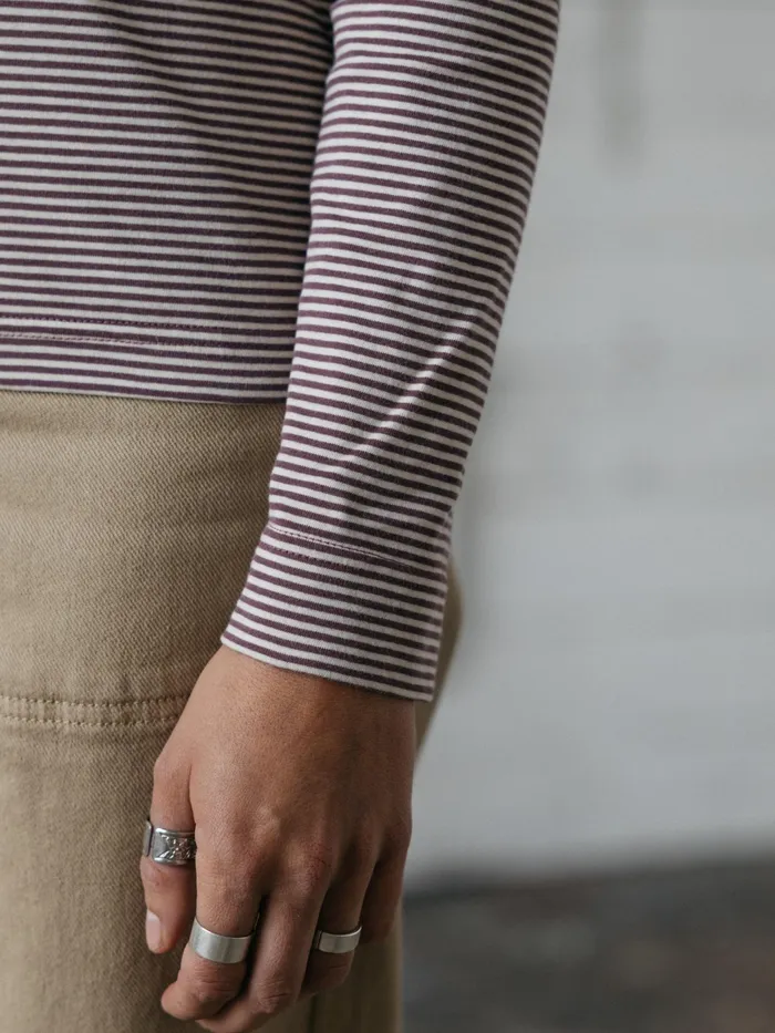 Finisterre Tops and TShirts Women Eldon Long Sleeve TShirt Figecru