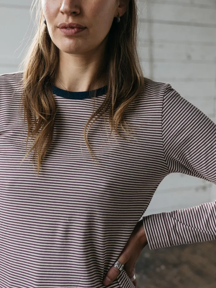 Finisterre Tops and TShirts Women Eldon Long Sleeve TShirt Figecru