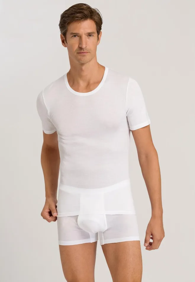 Fitted Cotton Crew Neck TShirt White Men HANRO Loungewear