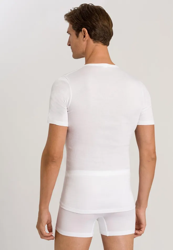 Fitted Cotton Crew Neck TShirt White Men HANRO Loungewear