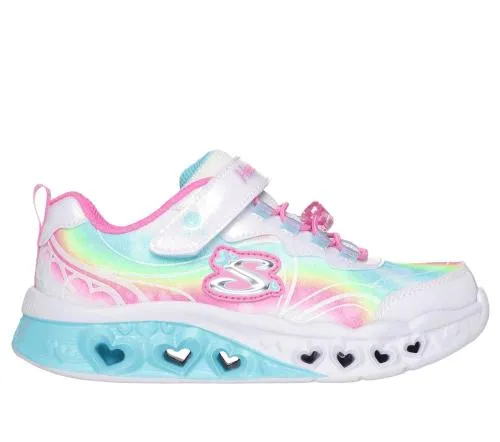 Flutter Heart Lights 8211 Groovy Swirl White Multi Kids SKECHERS Big Kids UK Sizes 36