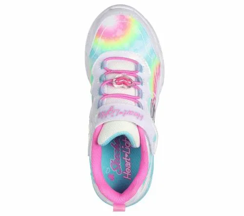 Flutter Heart Lights 8211 Groovy Swirl White Multi Kids SKECHERS Big Kids UK Sizes 36