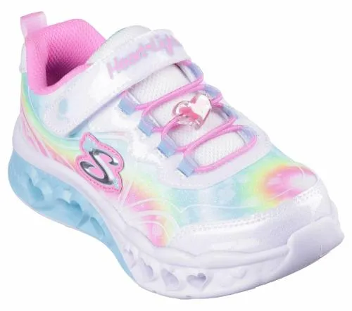 Flutter Heart Lights 8211 Groovy Swirl White Multi Kids SKECHERS Big Kids UK Sizes 36