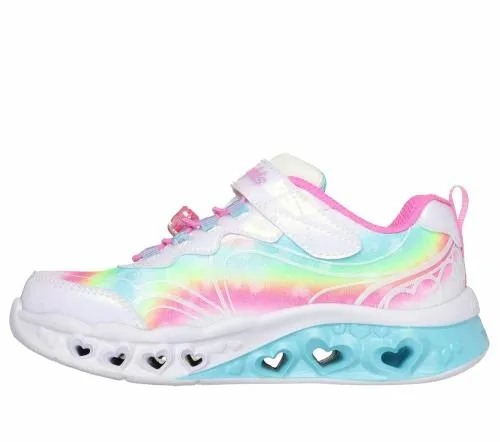 Flutter Heart Lights 8211 Groovy Swirl White Multi Kids SKECHERS Big Kids UK Sizes 36