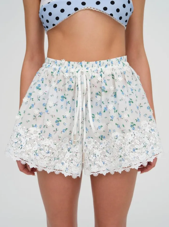 For Love and Lemons Bottoms Muna Coverup Shorts White 8211 Women