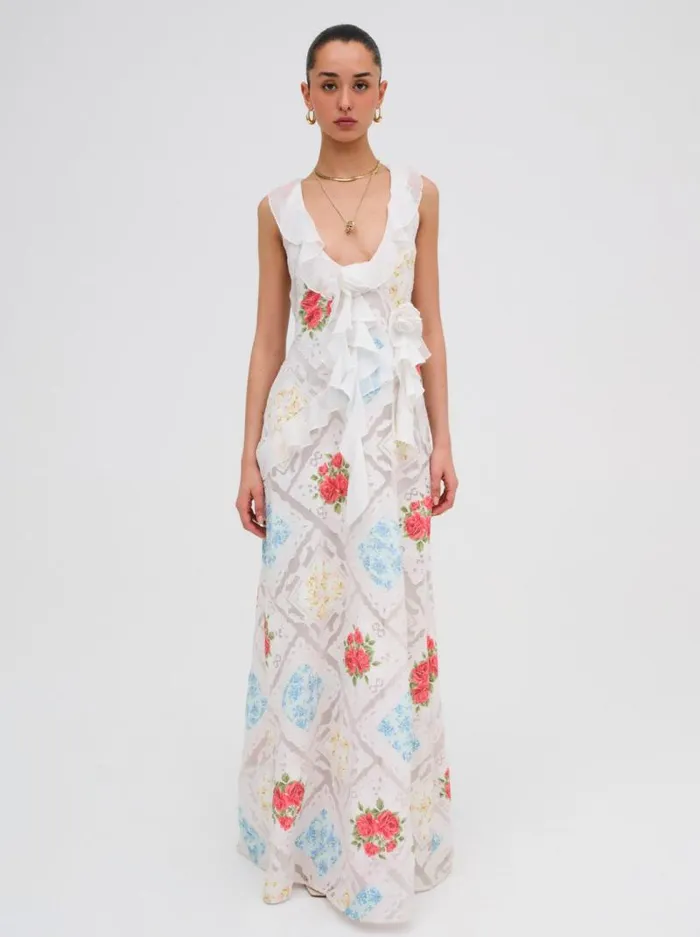 For Love and Lemons Dresses Aviana Maxi Dress White 8211 Women