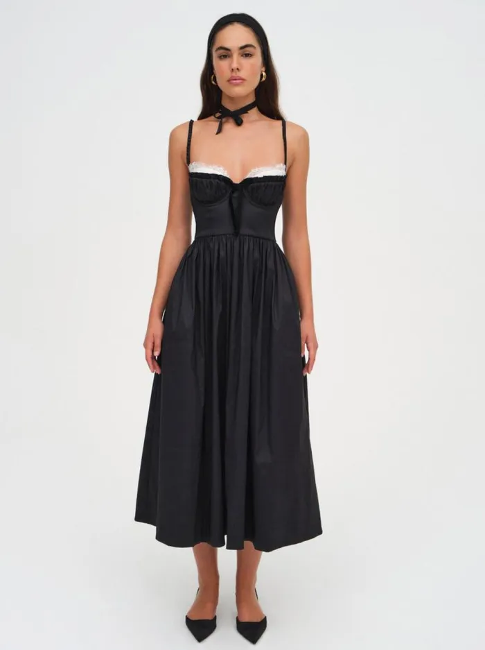 For Love and Lemons Dresses Doris Midi Dress Black 8211 Women