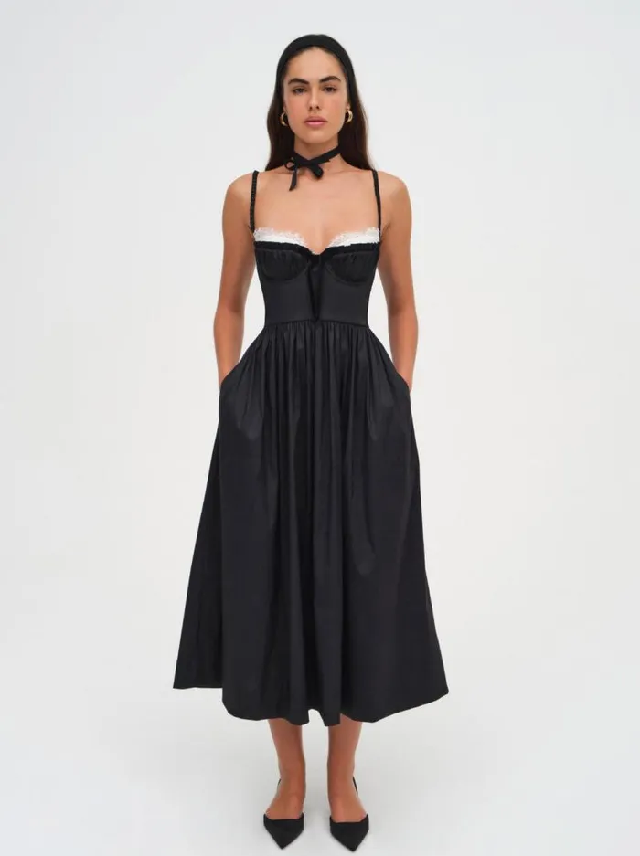 For Love and Lemons Dresses Doris Midi Dress Black 8211 Women For Love and Lemons Dresses Doris Midi Dress Black 8211 Women
