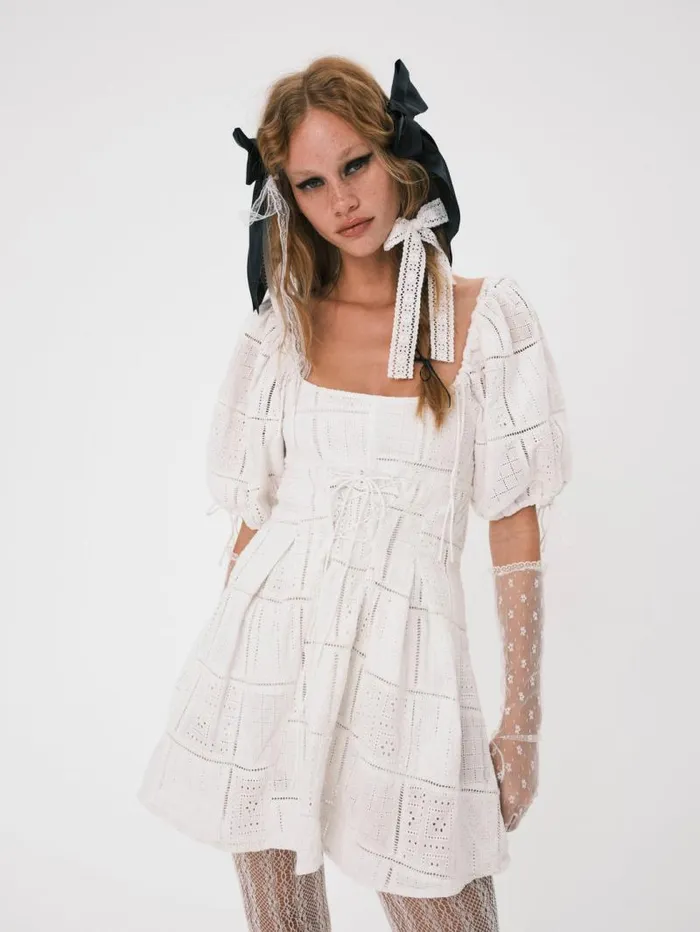 For Love and Lemons Dresses Everett Mini Dress White 8211 Women For Love and Lemons Dresses Everett Mini Dress White 8211 Women