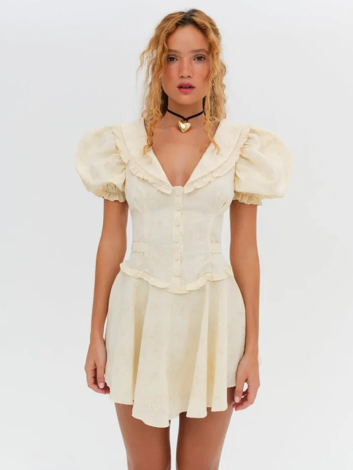 For Love and Lemons Dresses Gigi Mini Dress Beige 8211 Women