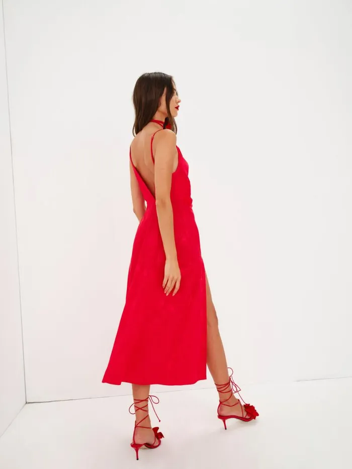 For Love and Lemons Dresses Ilana Midi Dress Red 8211 Women For Love and Lemons Dresses Ilana Midi Dress Red 8211 Women