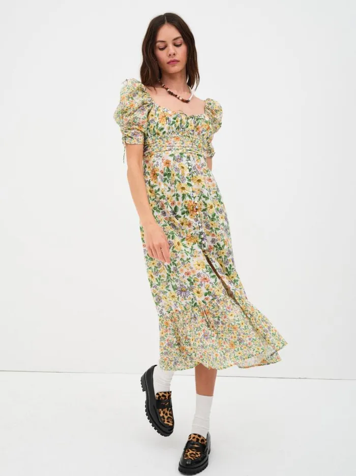 For Love and Lemons Dresses Riley Midi Dress Green 8211 Women