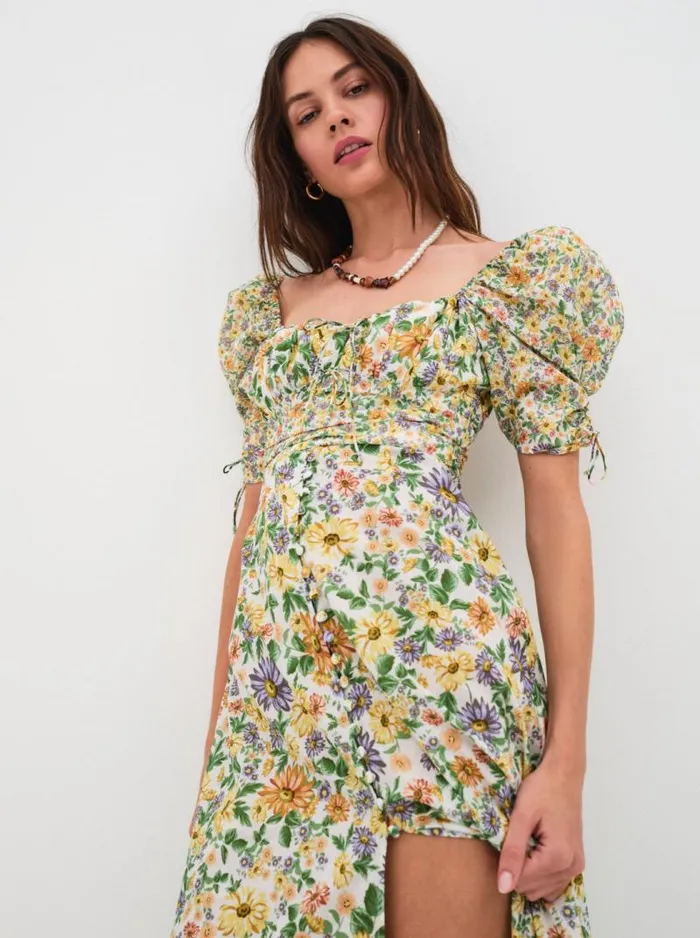 For Love and Lemons Dresses Riley Midi Dress Green 8211 Women For Love and Lemons Dresses Riley Midi Dress Green 8211 Women