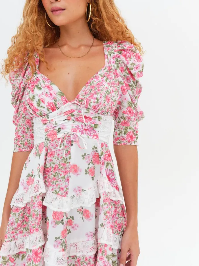 For Love and Lemons Dresses Rosalyn Mini Dress Pink 8211 Women For Love and Lemons Dresses Rosalyn Mini Dress Pink 8211 Women