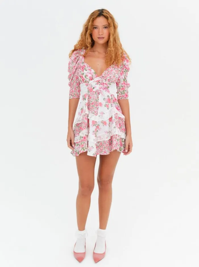 For Love and Lemons Dresses Rosalyn Mini Dress Pink 8211 Women For Love and Lemons Dresses Rosalyn Mini Dress Pink 8211 Women