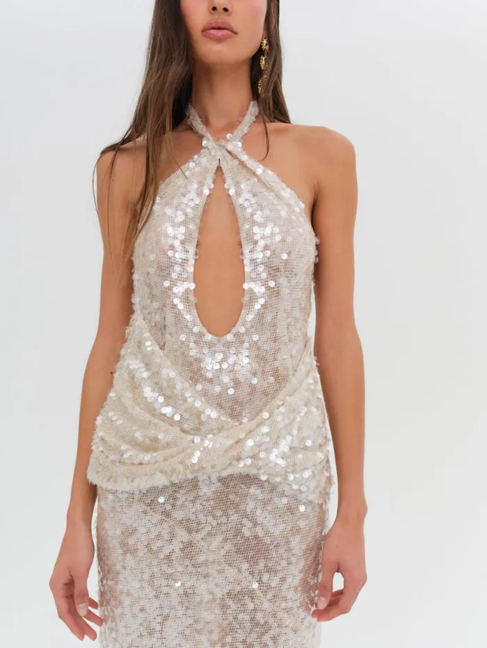 For Love and Lemons Dresses Sydney Sequin Maxi Dress Neutral 8211 Women For Love and Lemons Dresses Sydney Sequin Maxi Dress Neutral 8211 Women