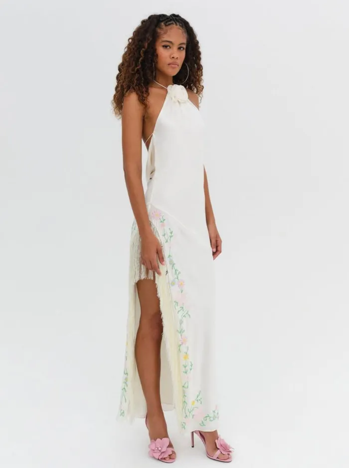 For Love and Lemons Dresses Tina Embroidered Maxi Dress Ivory 8211 Women