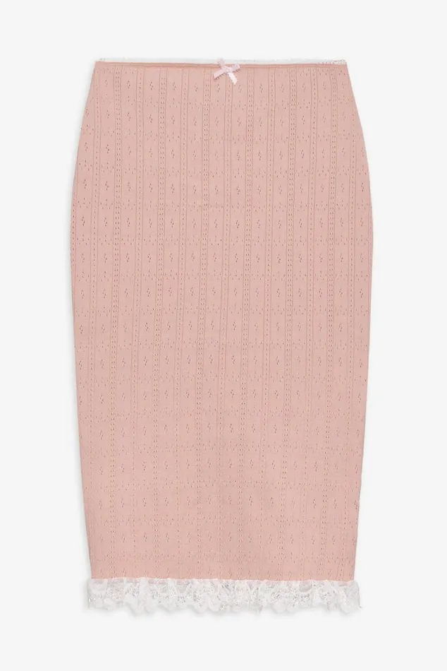 For Love and Lemons Knitwear Andy Knit Midi Skirt Pink 8211 Women For Love and Lemons Knitwear Andy Knit Midi Skirt Pink 8211 Women