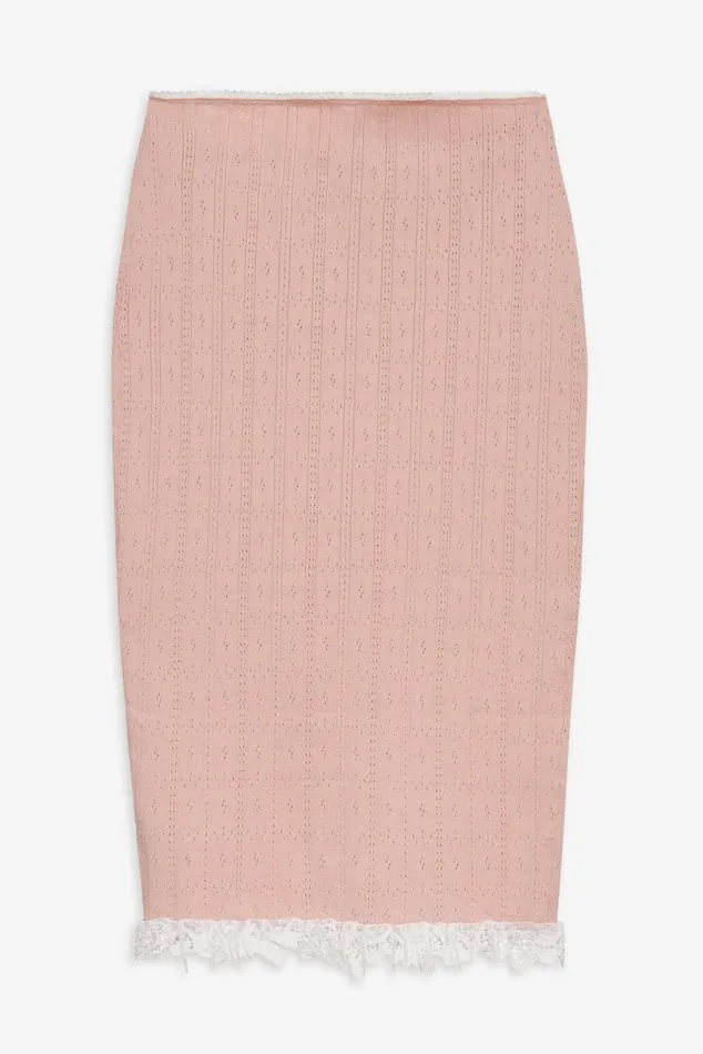 For Love and Lemons Knitwear Andy Knit Midi Skirt Pink 8211 Women For Love and Lemons Knitwear Andy Knit Midi Skirt Pink 8211 Women