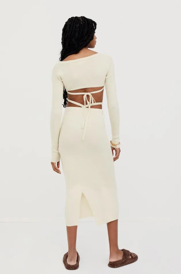 For Love and Lemons Knitwear Mona Midi Skirt Ivory 8211 Women For Love and Lemons Knitwear Mona Midi Skirt Ivory 8211 Women