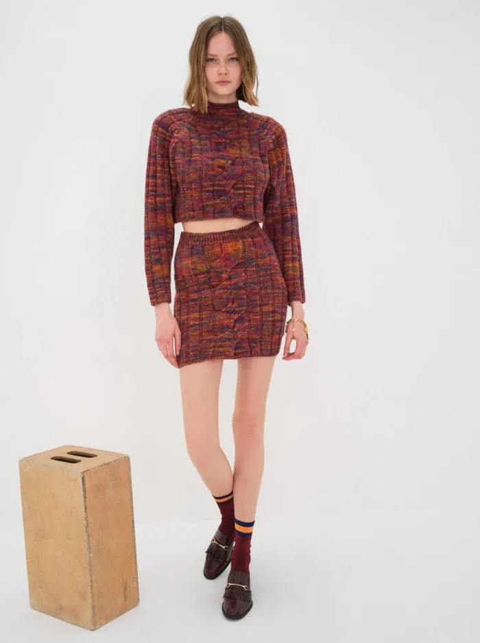 For Love and Lemons Knitwear Ruby Mini Skirt Brown 8211 Women