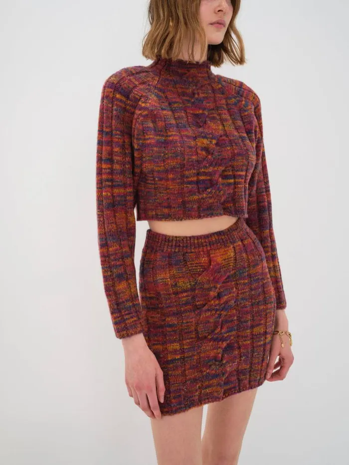 For Love and Lemons Knitwear Ruby Mini Skirt Brown 8211 Women For Love and Lemons Knitwear Ruby Mini Skirt Brown 8211 Women
