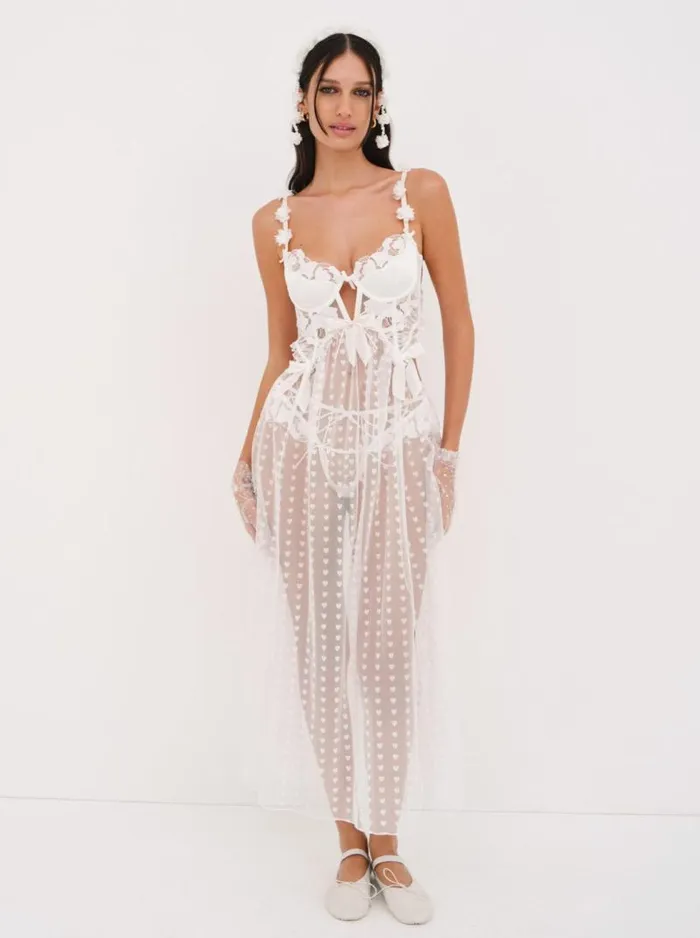 For Love and Lemons Lingerie Amore Maxi Slip Dress White 8211 Women