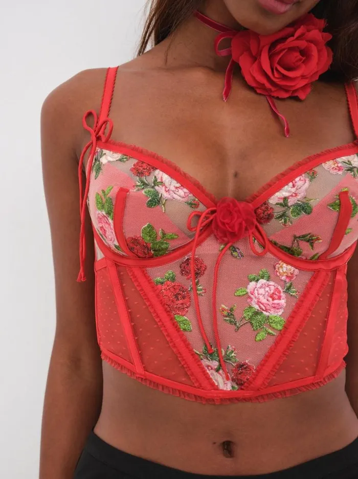 For Love and Lemons Lingerie Anika Bustier Red 8211 Women For Love and Lemons Lingerie Anika Bustier Red 8211 Women