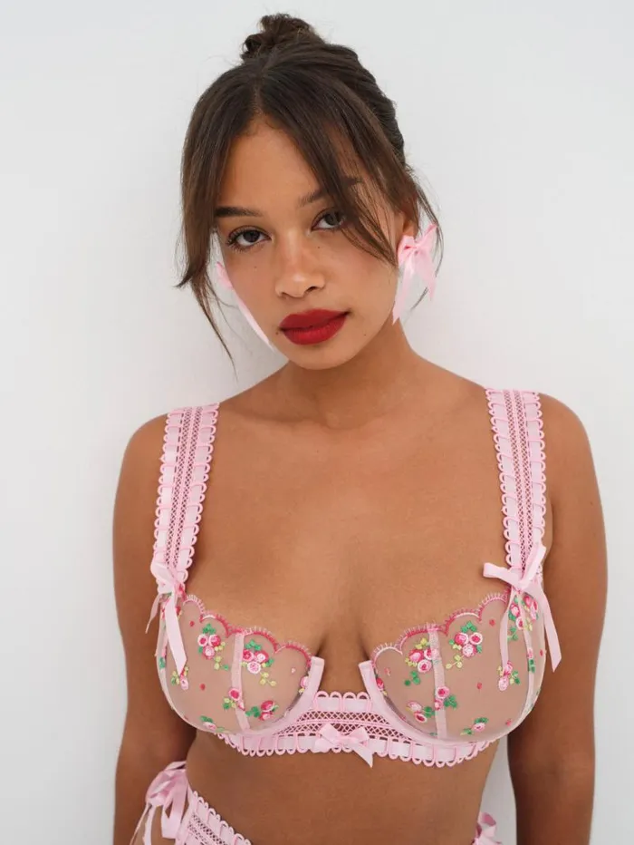 For Love and Lemons Lingerie Maisie Underwire Bra Pink 8211 Women