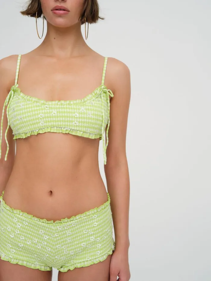 For Love and Lemons Swim Henry Swim Short Green 8211 Women
