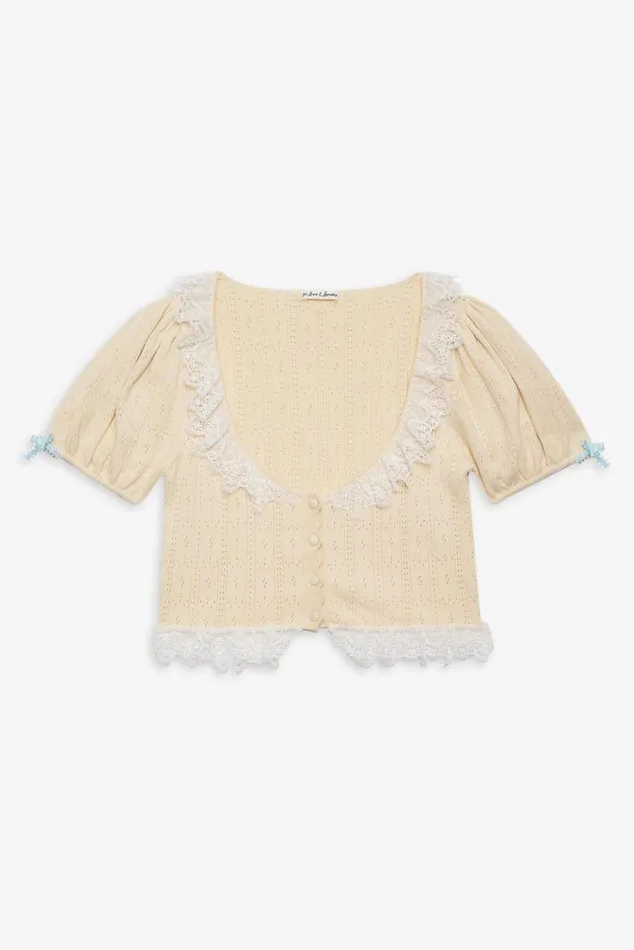 For Love and Lemons Tops Daniela Knit Top Beige 8211 Women For Love and Lemons Tops Daniela Knit Top Beige 8211 Women