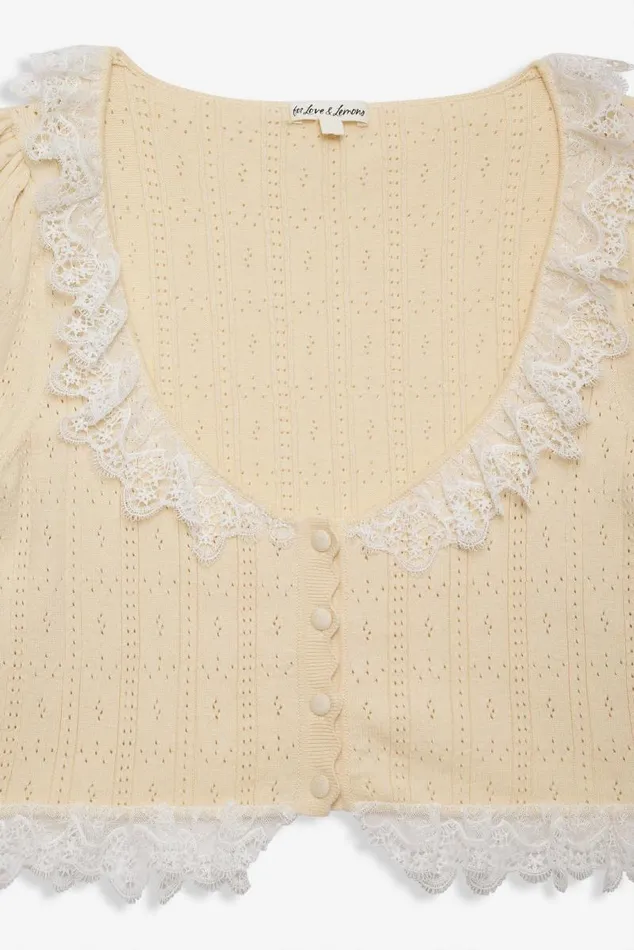 For Love and Lemons Tops Daniela Knit Top Beige 8211 Women For Love and Lemons Tops Daniela Knit Top Beige 8211 Women
