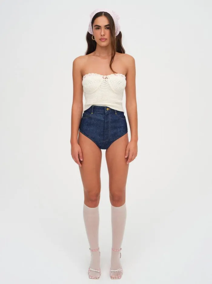 For Love and Lemons Tops Kelsey Crochet Top Beige 8211 Women For Love and Lemons Tops Kelsey Crochet Top Beige 8211 Women