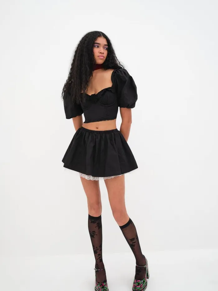 For Love and Lemons Tops Maye Crop Top Black 8211 Women For Love and Lemons Tops Maye Crop Top Black 8211 Women