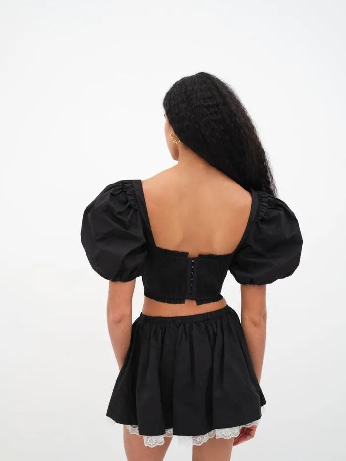 For Love and Lemons Tops Maye Crop Top Black 8211 Women For Love and Lemons Tops Maye Crop Top Black 8211 Women