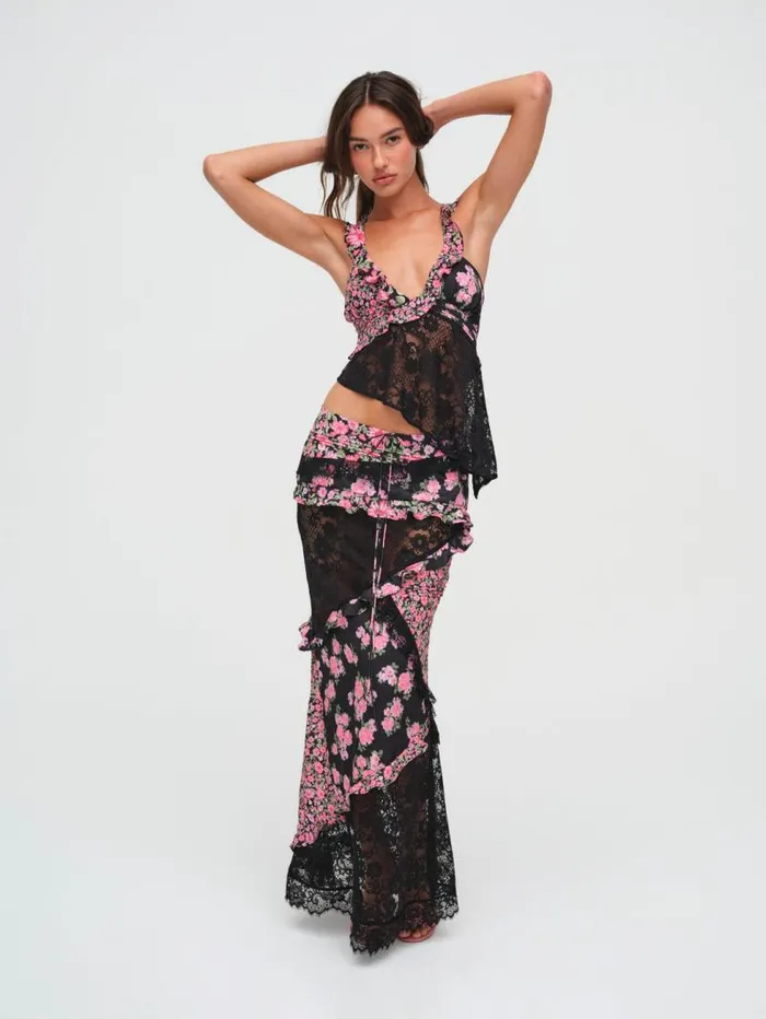 For Love and Lemons Tops Rosalyn Crop Top Black 8211 Women For Love and Lemons Tops Rosalyn Crop Top Black 8211 Women