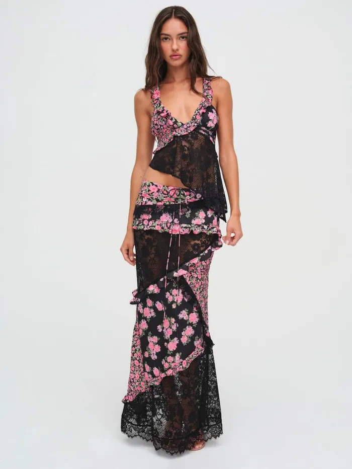 For Love and Lemons Tops Rosalyn Crop Top Black 8211 Women For Love and Lemons Tops Rosalyn Crop Top Black 8211 Women