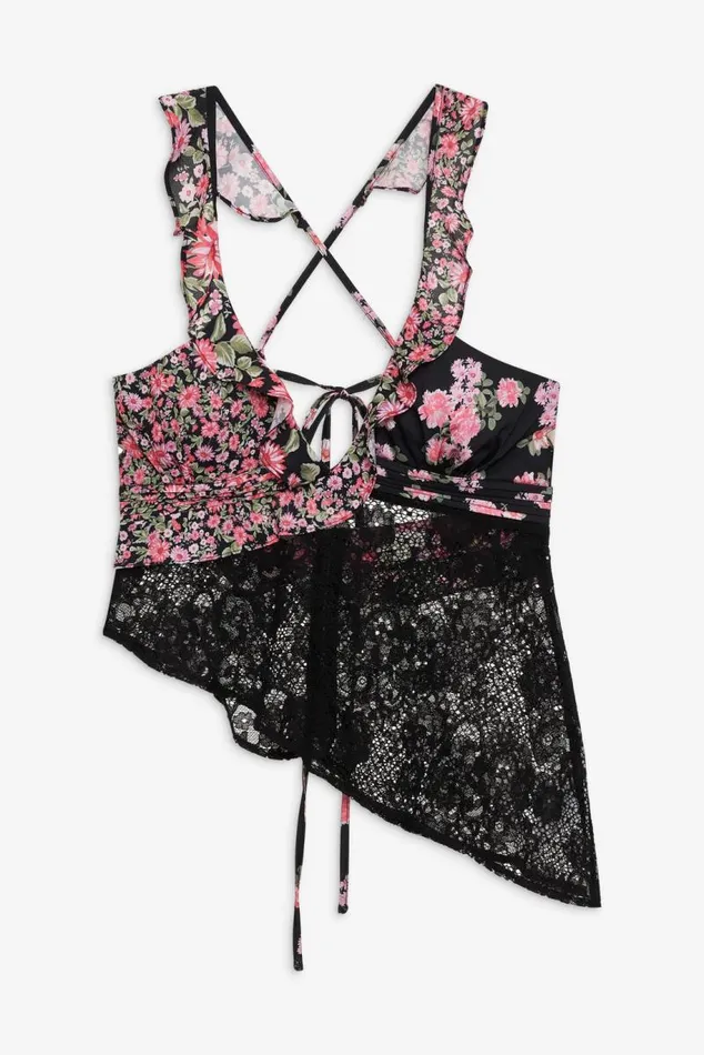 For Love and Lemons Tops Rosalyn Crop Top Black 8211 Women For Love and Lemons Tops Rosalyn Crop Top Black 8211 Women