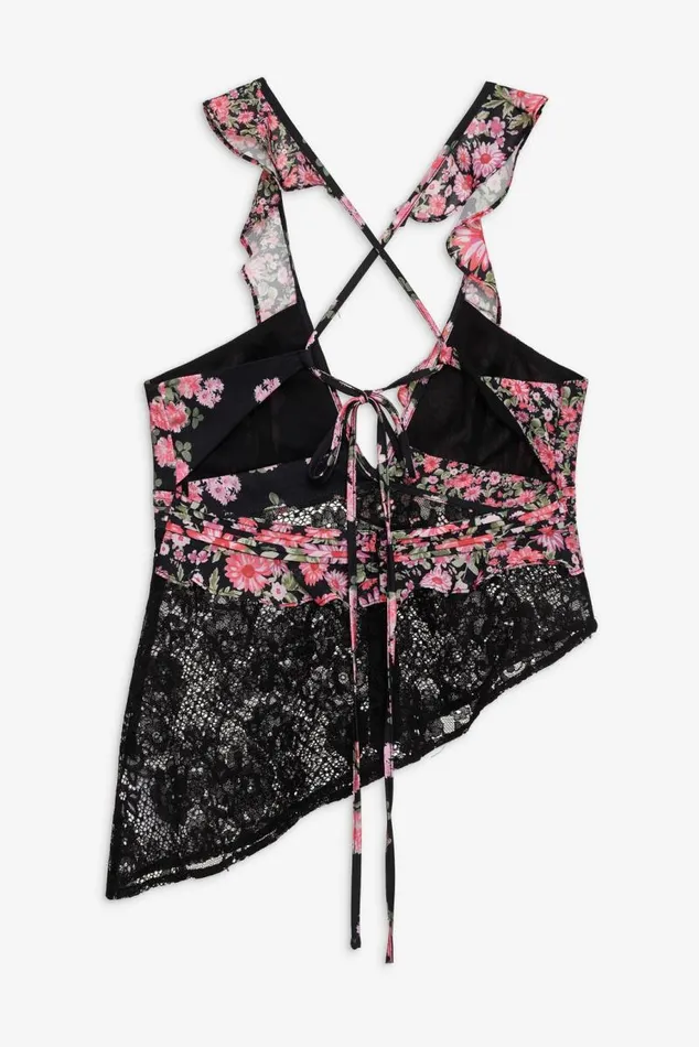 For Love and Lemons Tops Rosalyn Crop Top Black 8211 Women For Love and Lemons Tops Rosalyn Crop Top Black 8211 Women
