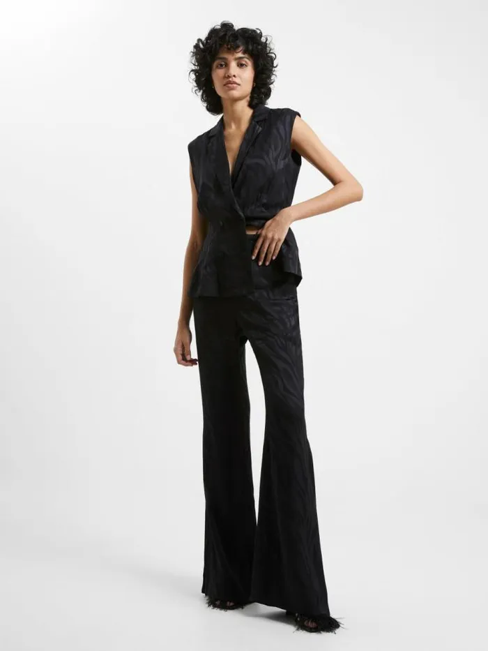 French Connection Aba Eco Satin Trousers Blackout Women Trousers