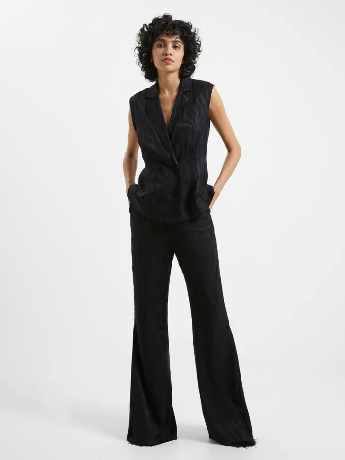 French Connection Aba Eco Satin Trousers Blackout Women Trousers