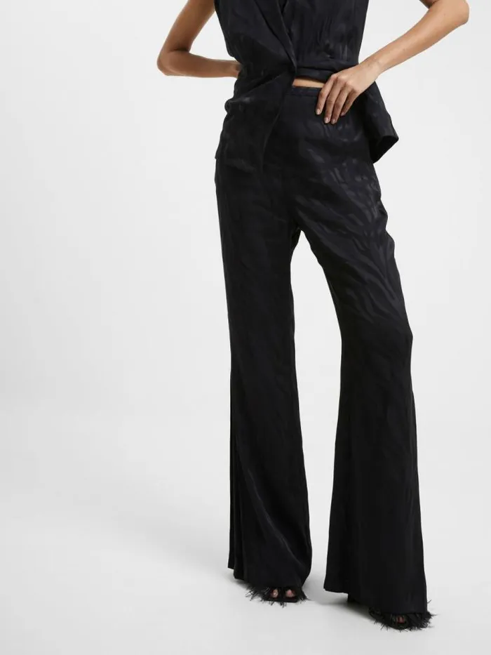 French Connection Aba Eco Satin Trousers Blackout Women Trousers