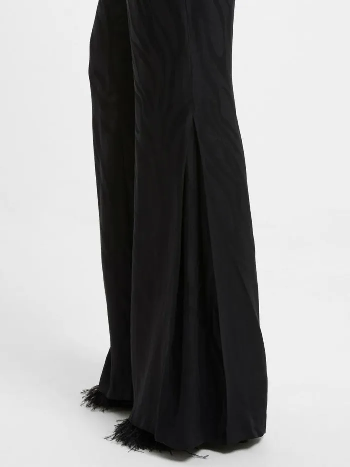 French Connection Aba Eco Satin Trousers Blackout Women Trousers