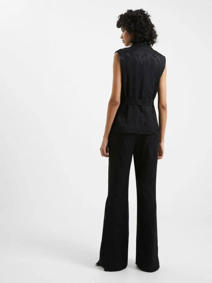 French Connection Aba Eco Satin Waistcoat Blackout Women Coats and Jackets