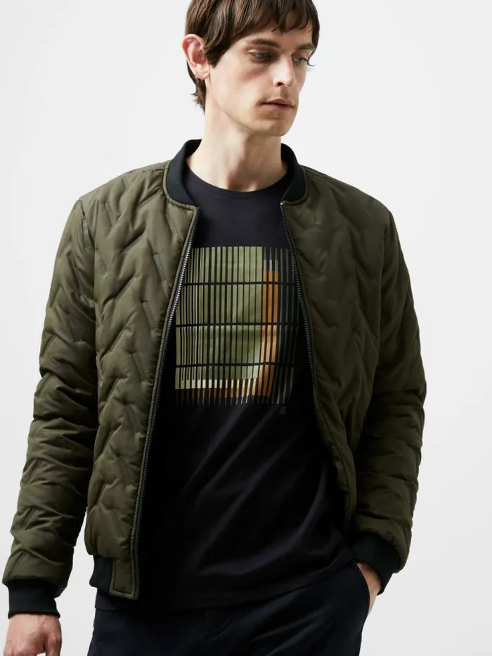French Connection Abstract Line Organic Graphic TShirt Black Men TShirts and Polo Shirts