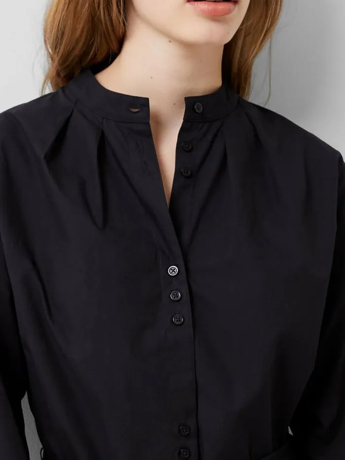 French Connection Alissa Cotton Wide Sleeve Shirt Dress Blackout Women Dresses