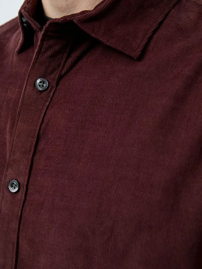 French Connection Baby Corduroy Shirt Burgundy Men Shirts