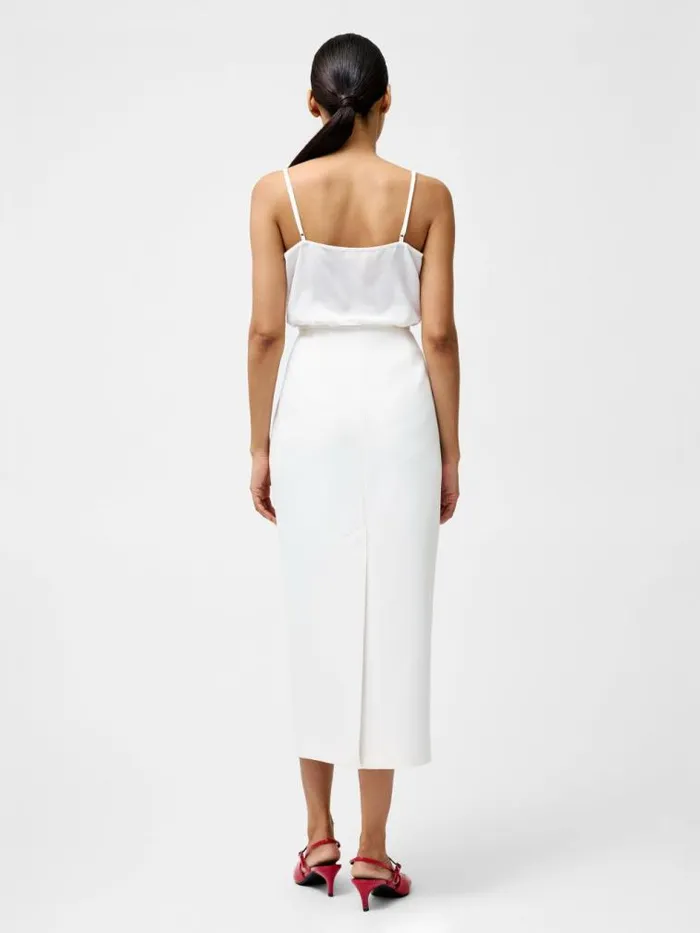 French Connection Cannes Twill Split Midi Skirt Summer White Women Skirts
