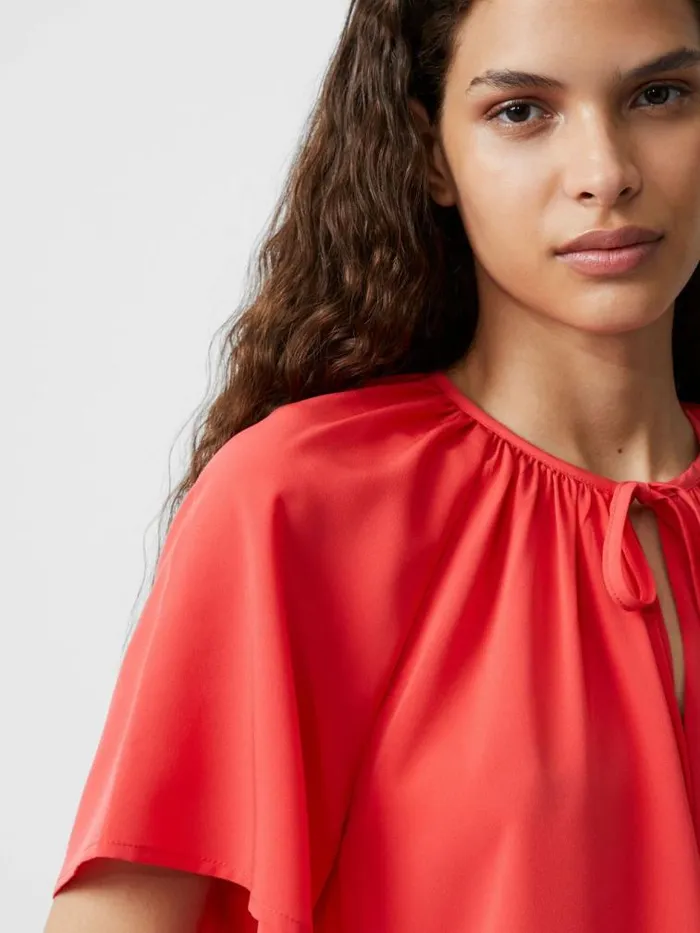 French Connection Capriana Crepe Light Top Cayenne Red Women Tops